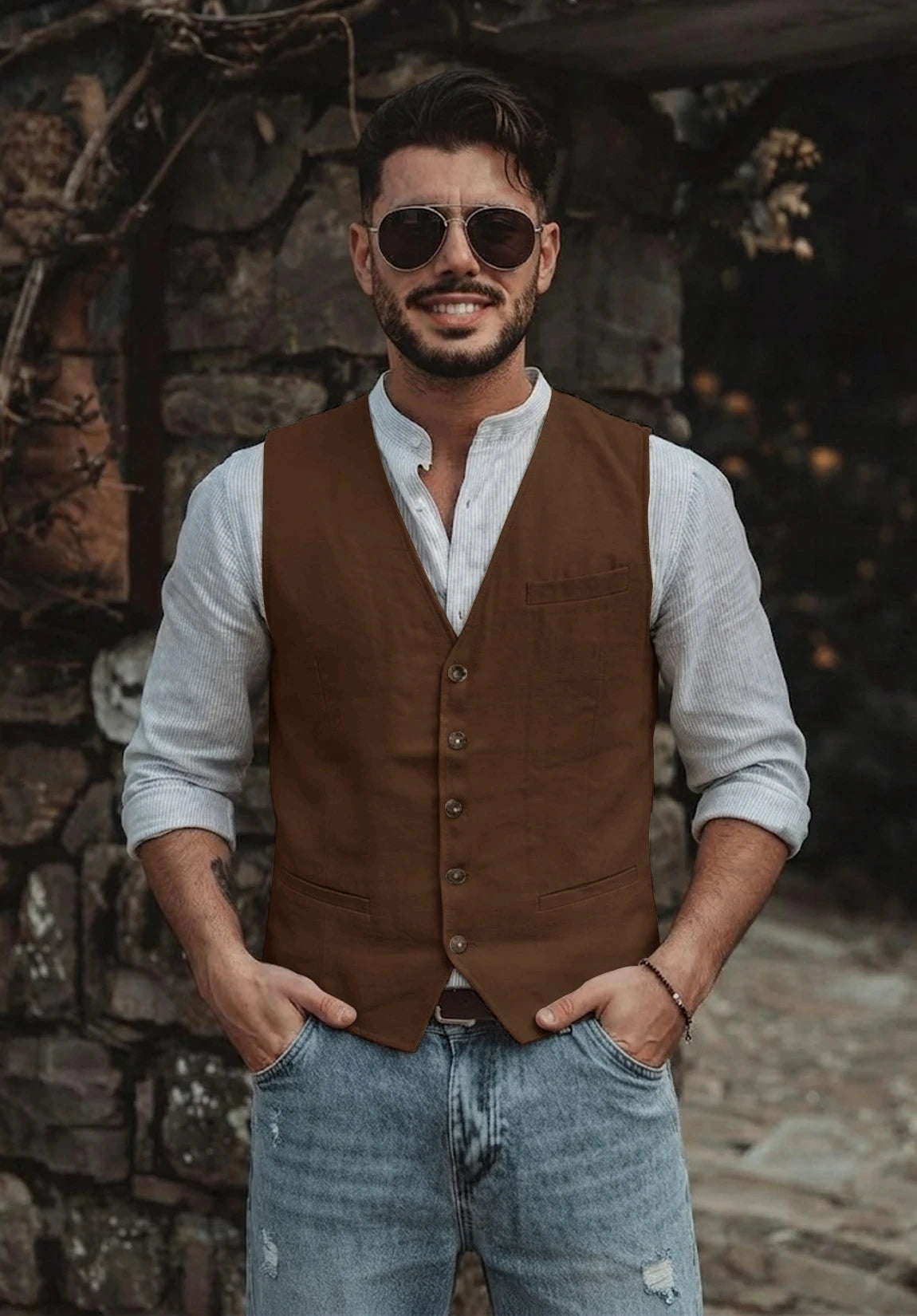 Men's brown vest