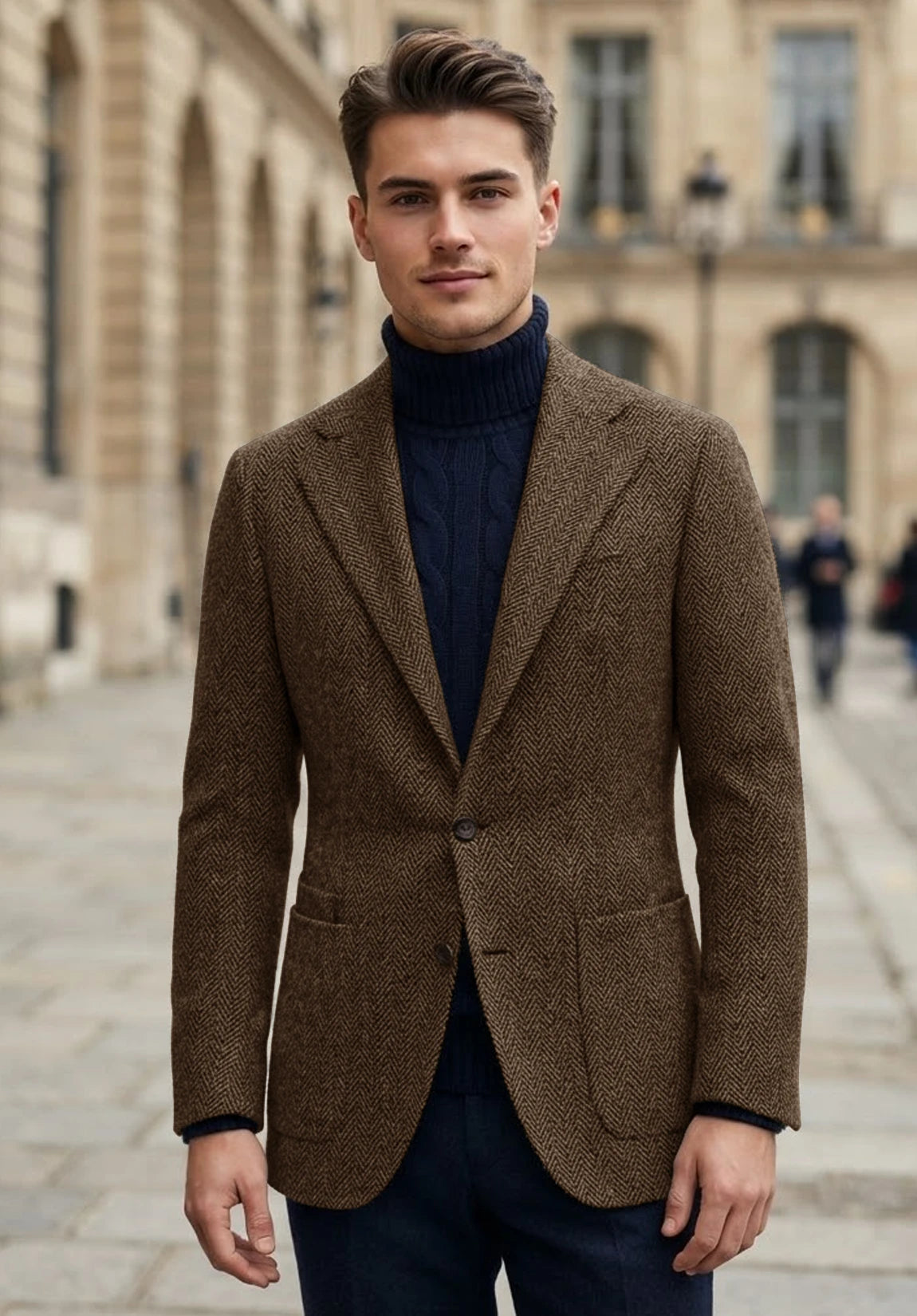 Men's brown herringbone jacket