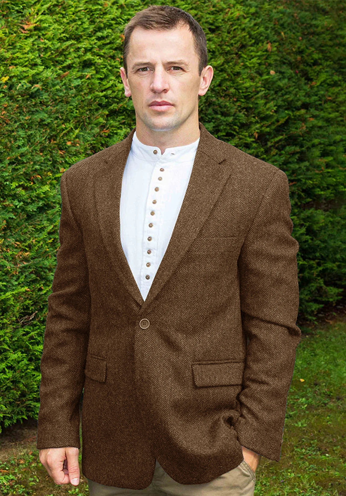 Men's brown herringbone jacket
