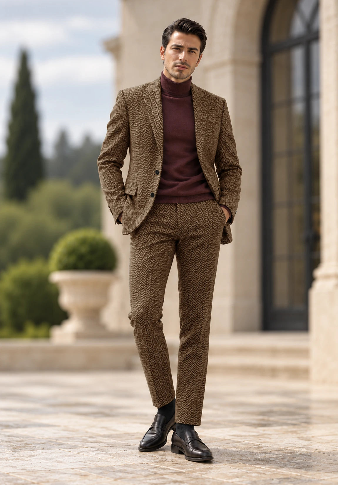 Men Brown Suit