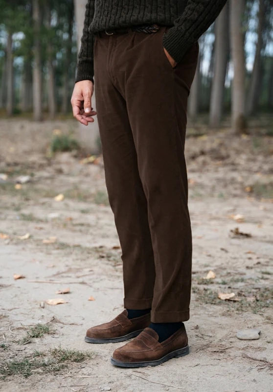 Men's brown corduroy suit pants