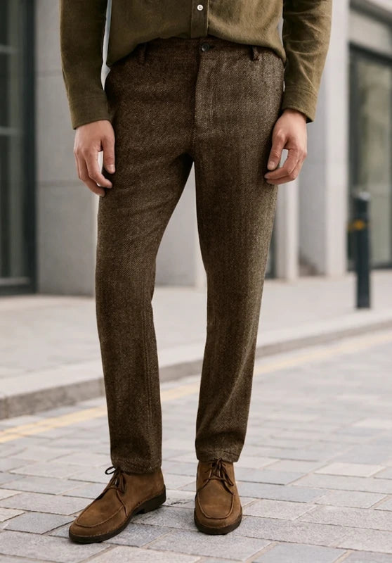 Men's brown tweed pants