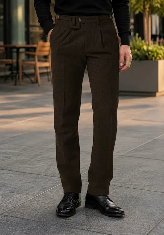 Men's brown tweed pants