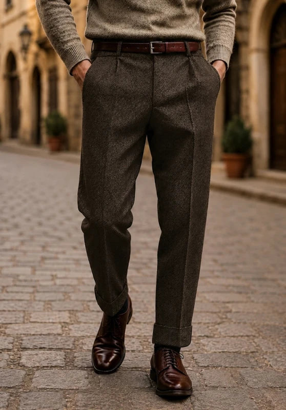 Men's brown tweed pants