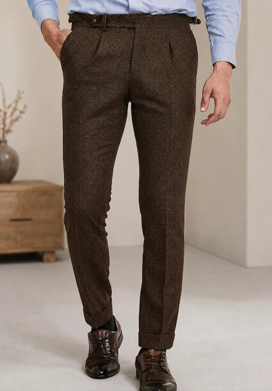 Men's brown tweed pants