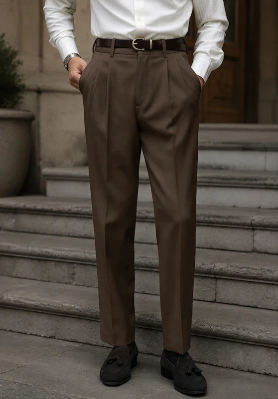 men brown dress pants