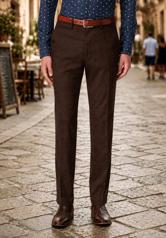 Men's brown suit pants