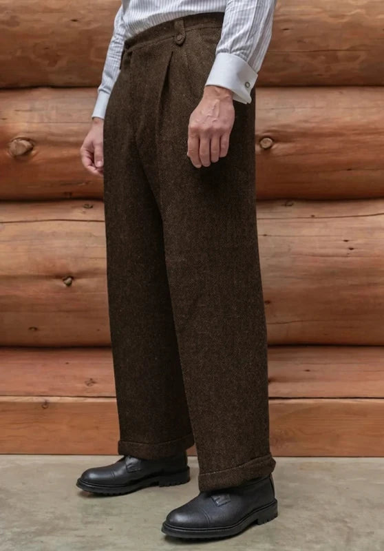 Men's brown tweed pants