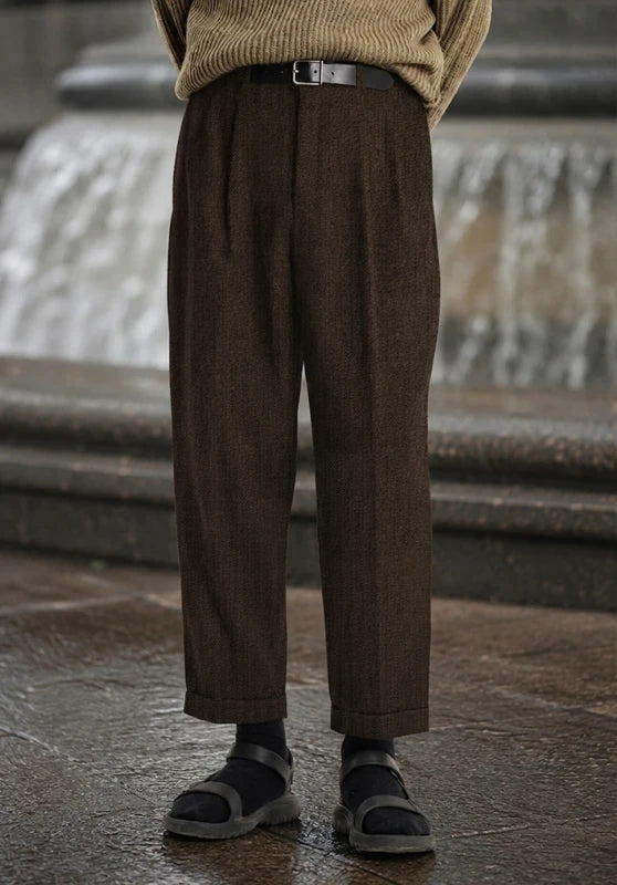 Men's brown tweed pants