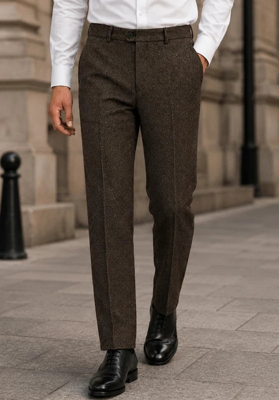 Men's brown tweed pants