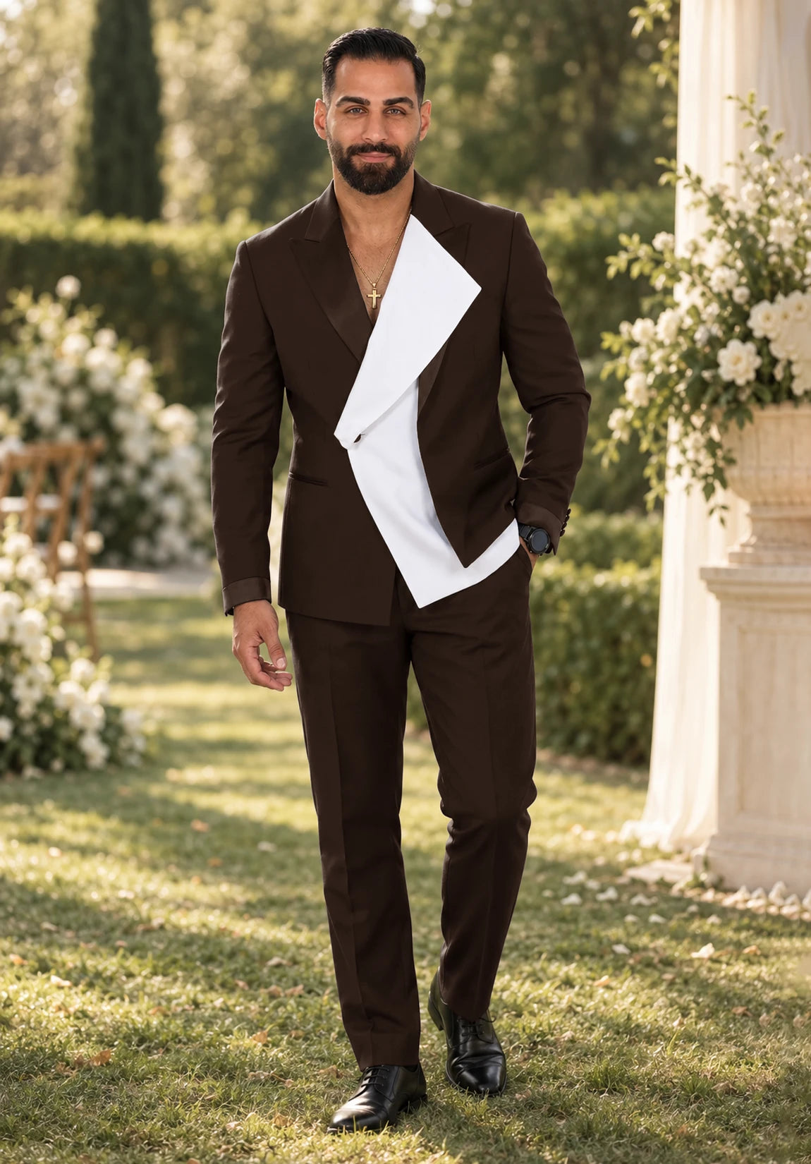 Men Brown Suit