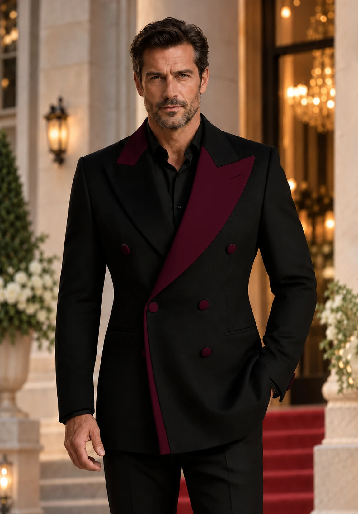 Men's burgundy jacket