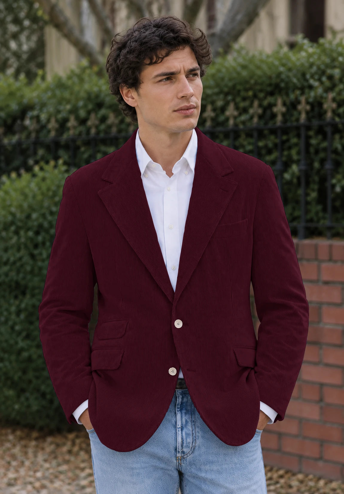 Men's Burgundy corduroy jacket