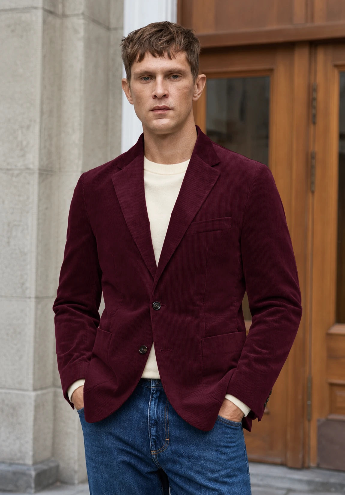 Men's Burgundy corduroy jacket