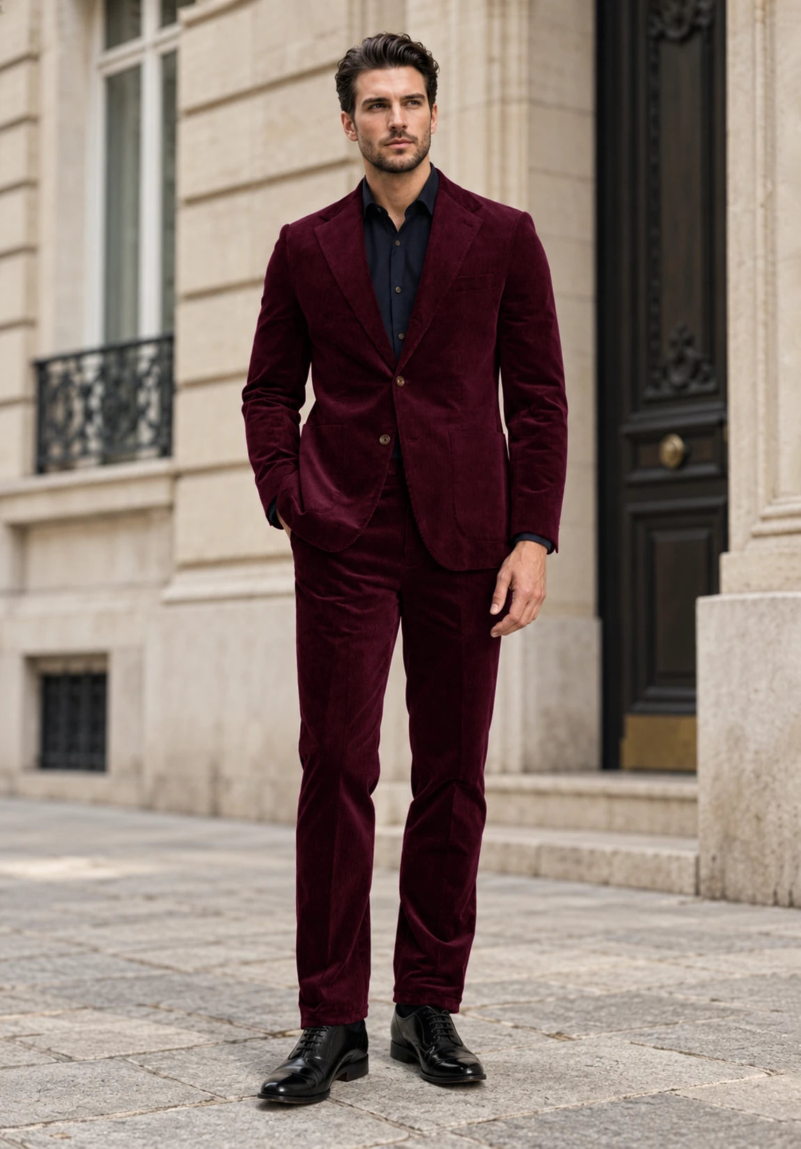 Men burgundy Suit