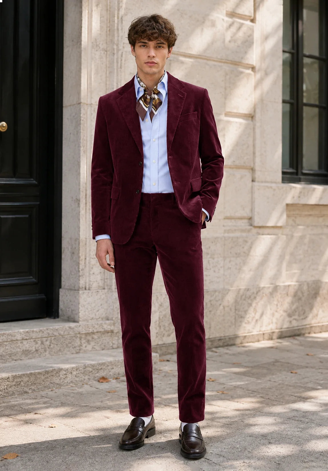 Men burgundy Suit