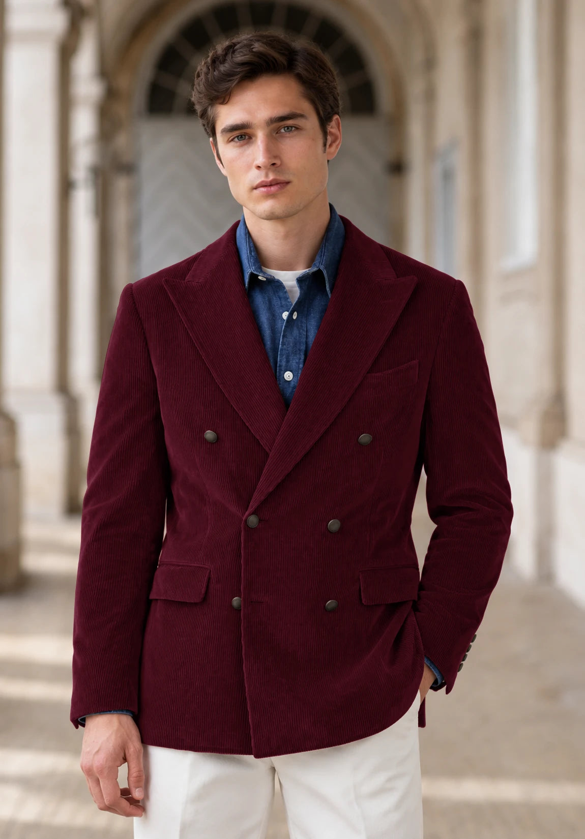 Men's Burgundy corduroy jacket