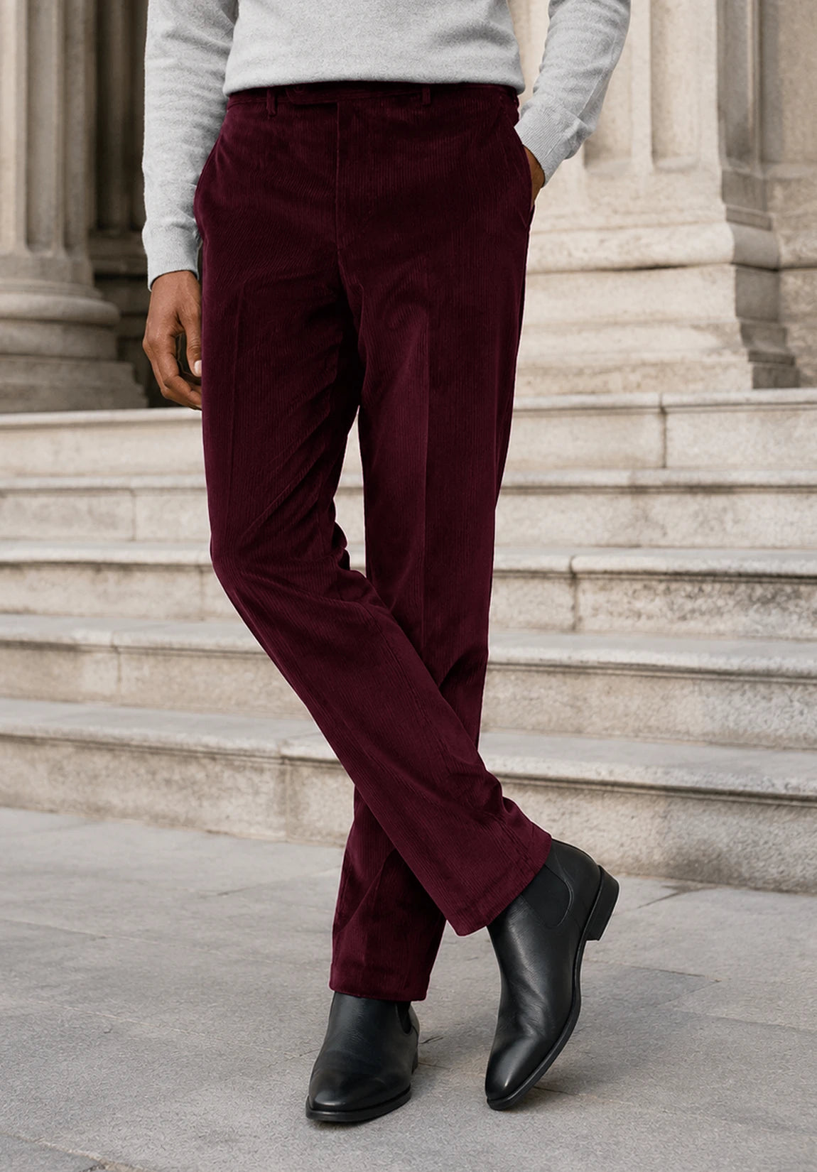 Men's burgundy pants