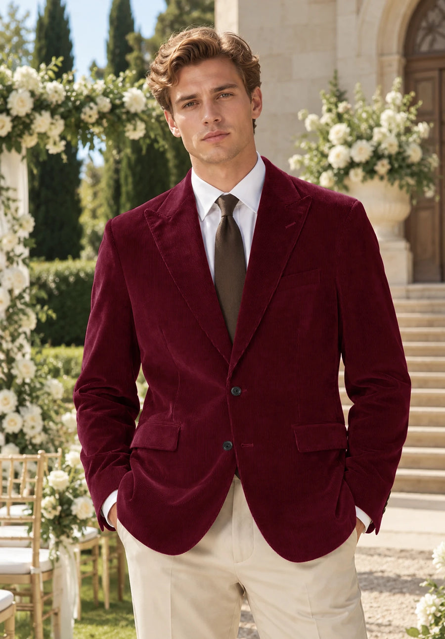 Men's burgundy corduroy jacket