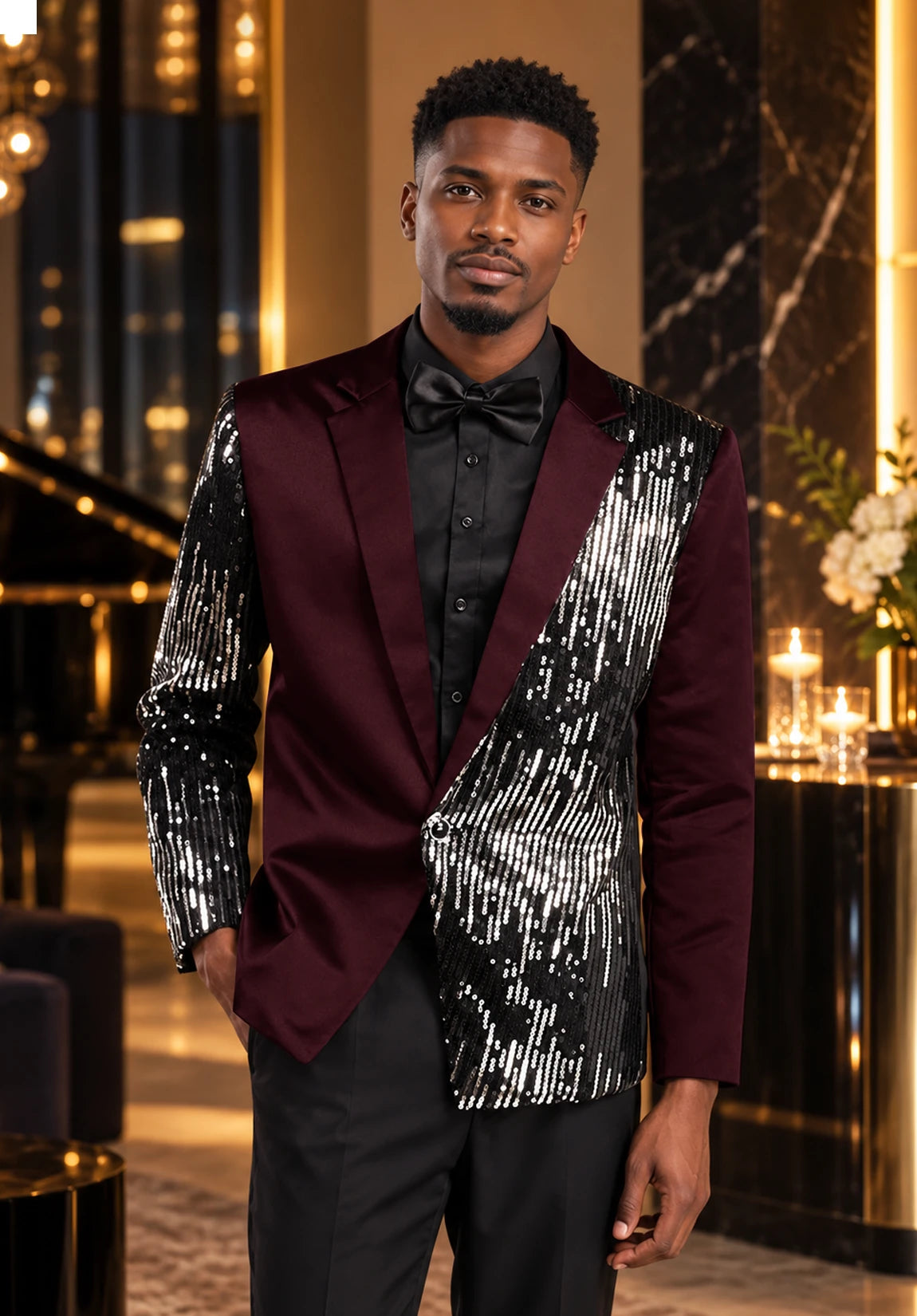 Men's burgundy jacket
