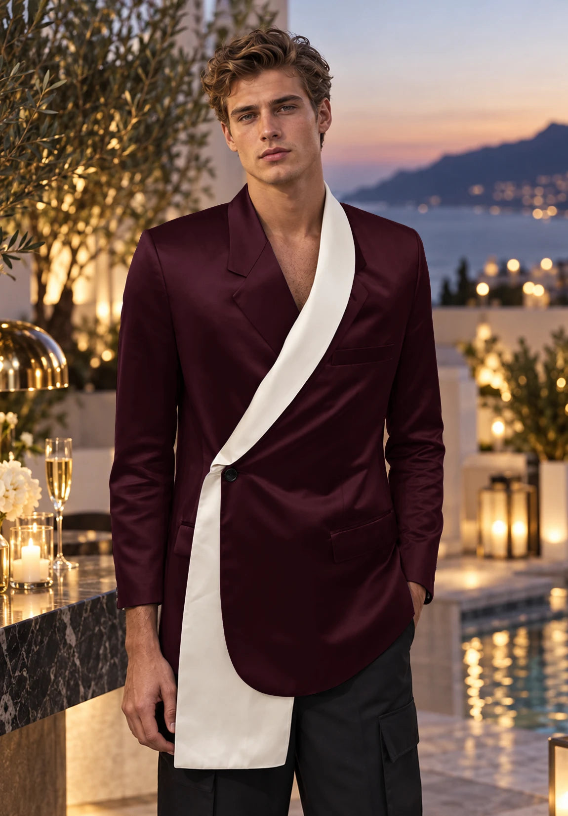 Men's burgundy jacket