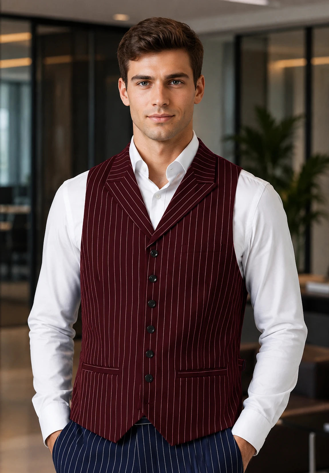 Men's burgundy vest