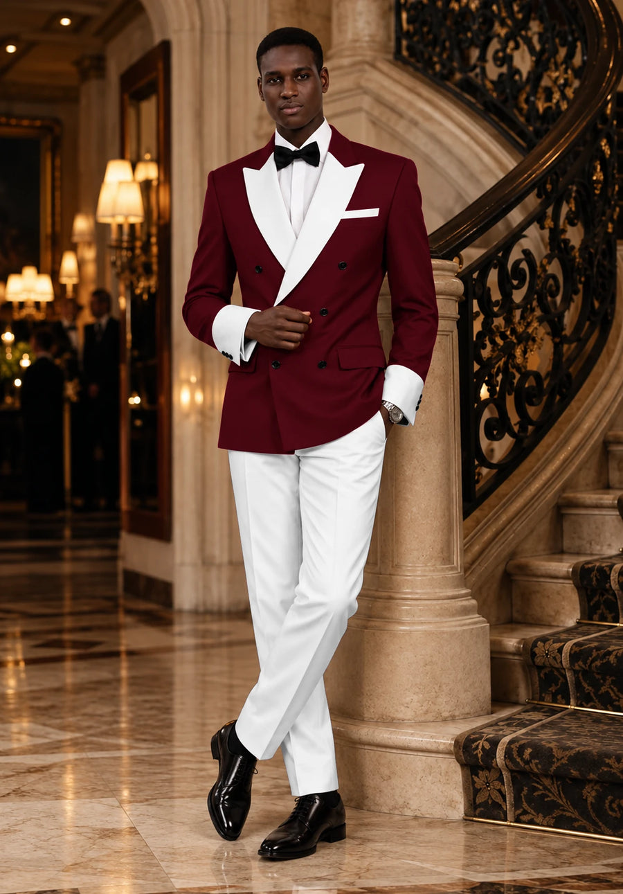 Men burgundy Suit