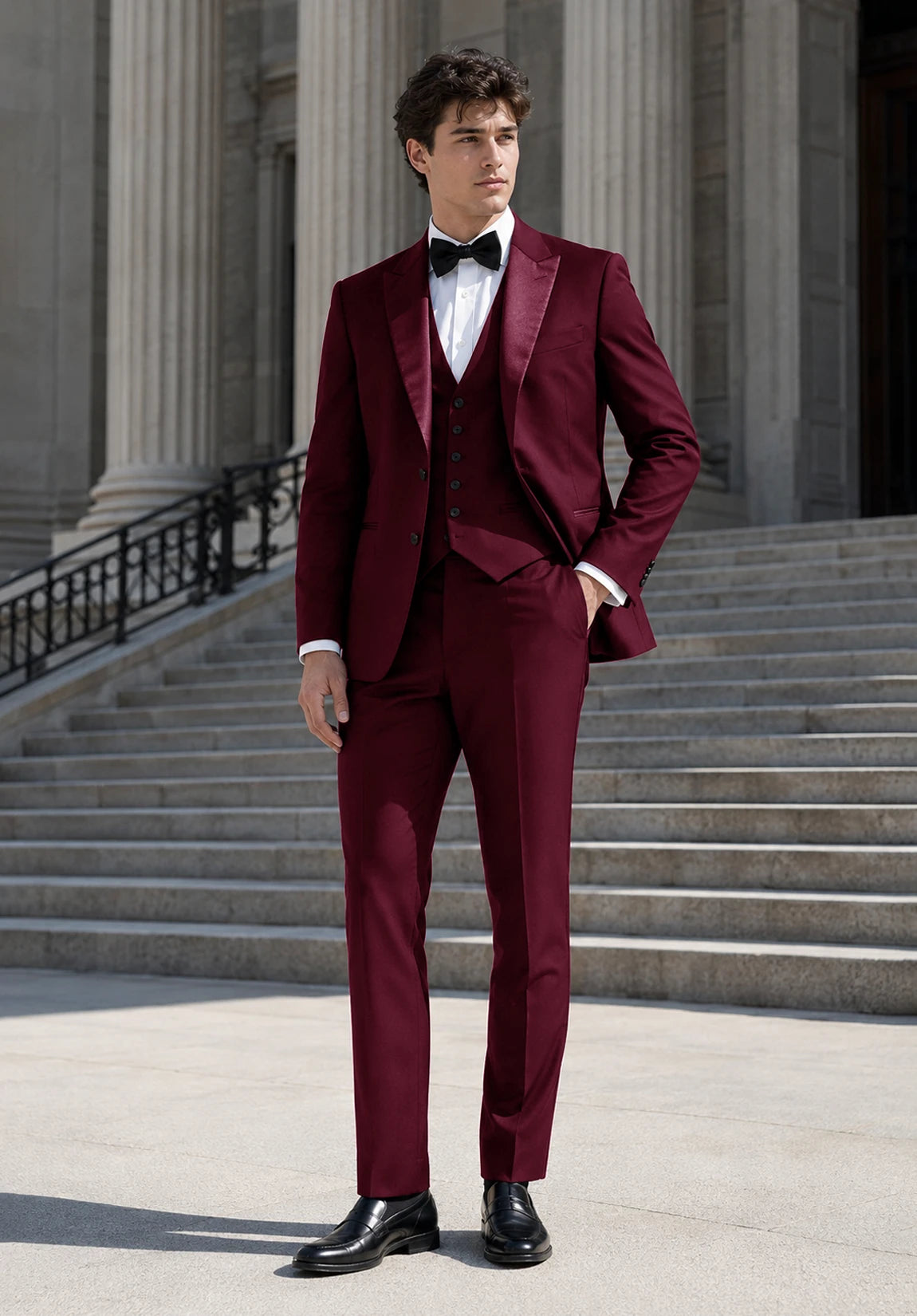 Men's burgundy Suit