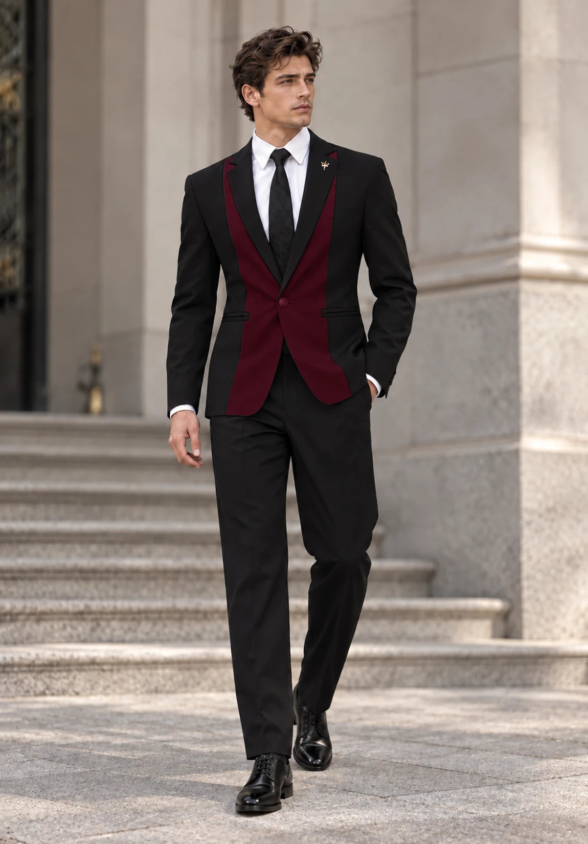 Men burgundy Suit