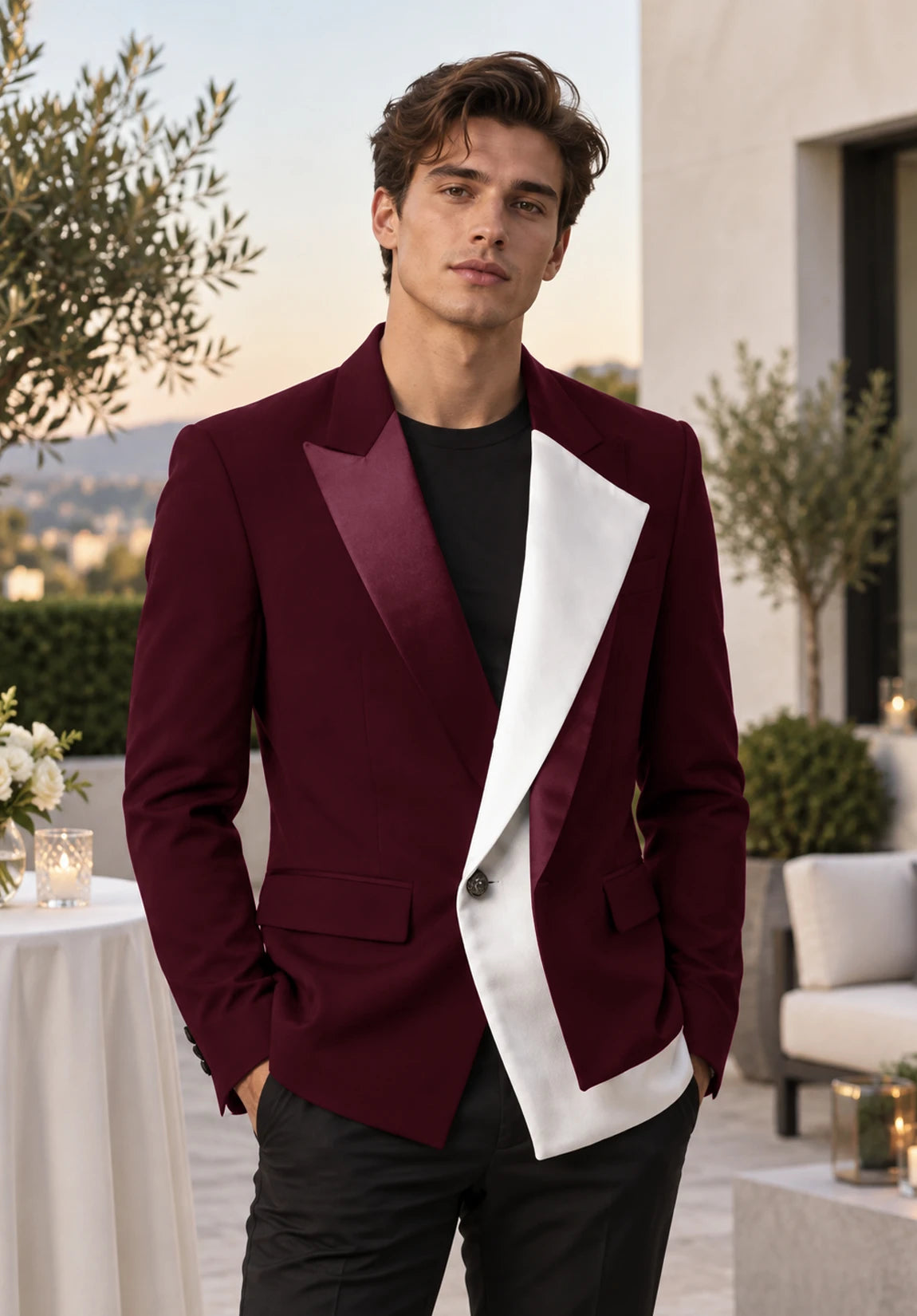 Men's burgundy jacket