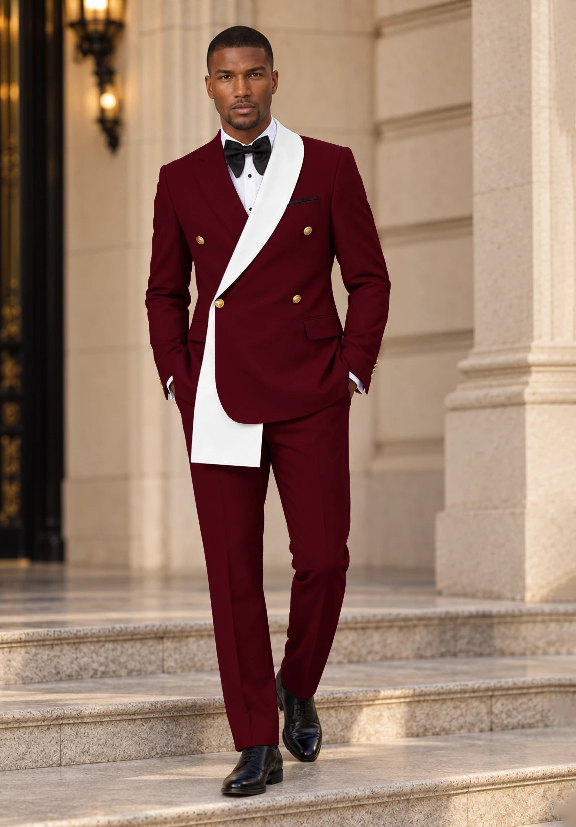 Men burgundy Suit