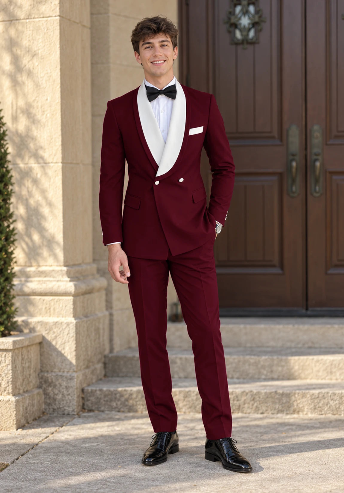 Men burgundy Suit