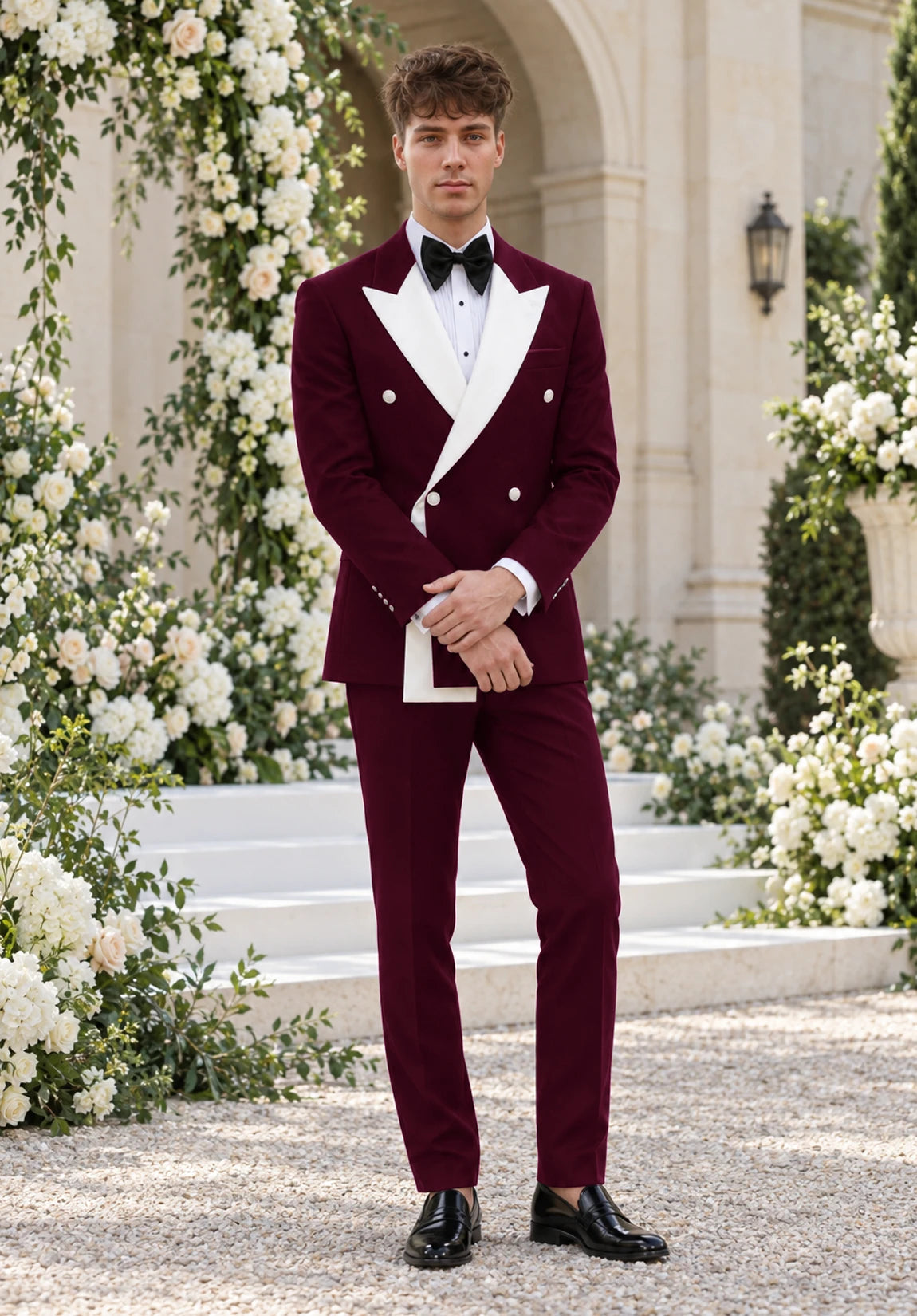 Men burgundy Suit
