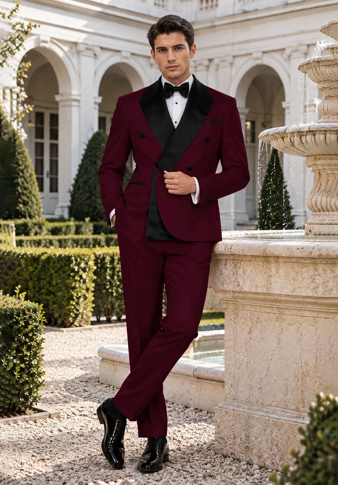 Men burgundy Suit