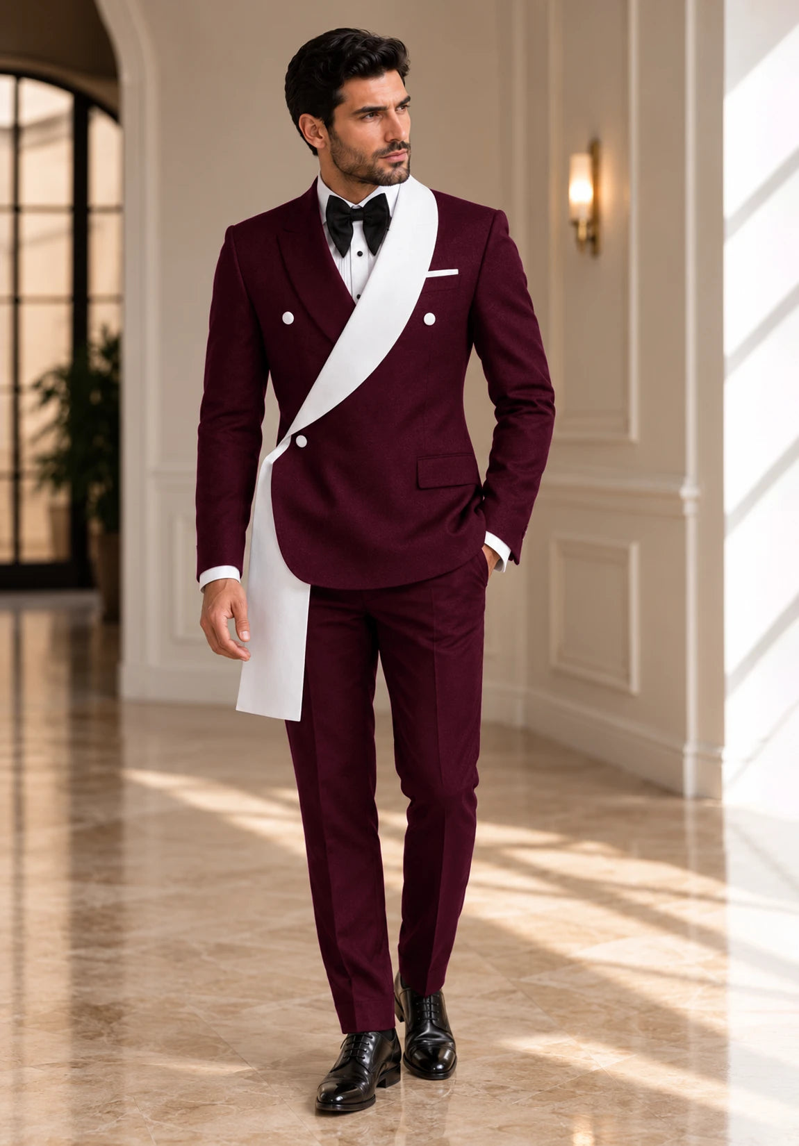 Men burgundy Suit