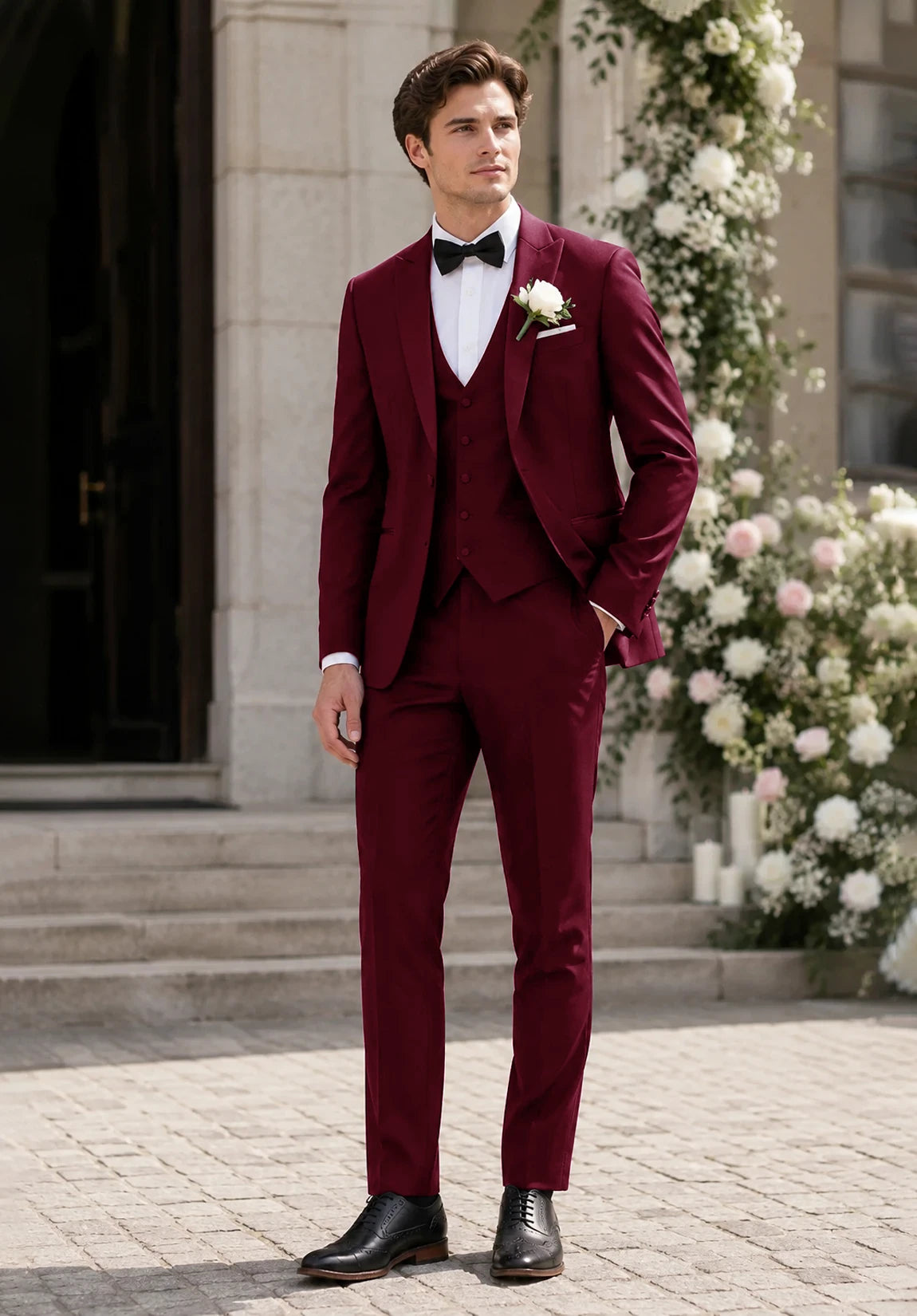 Men's burgundy Suit