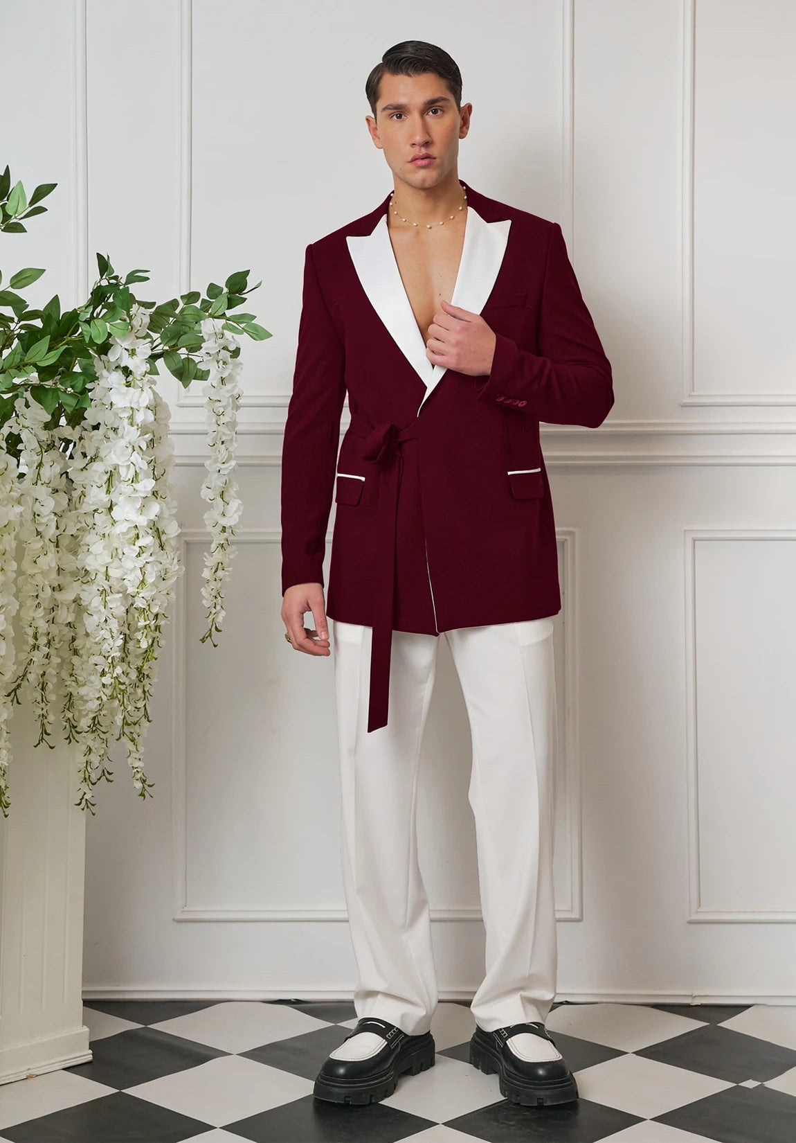 Men burgundy Suit