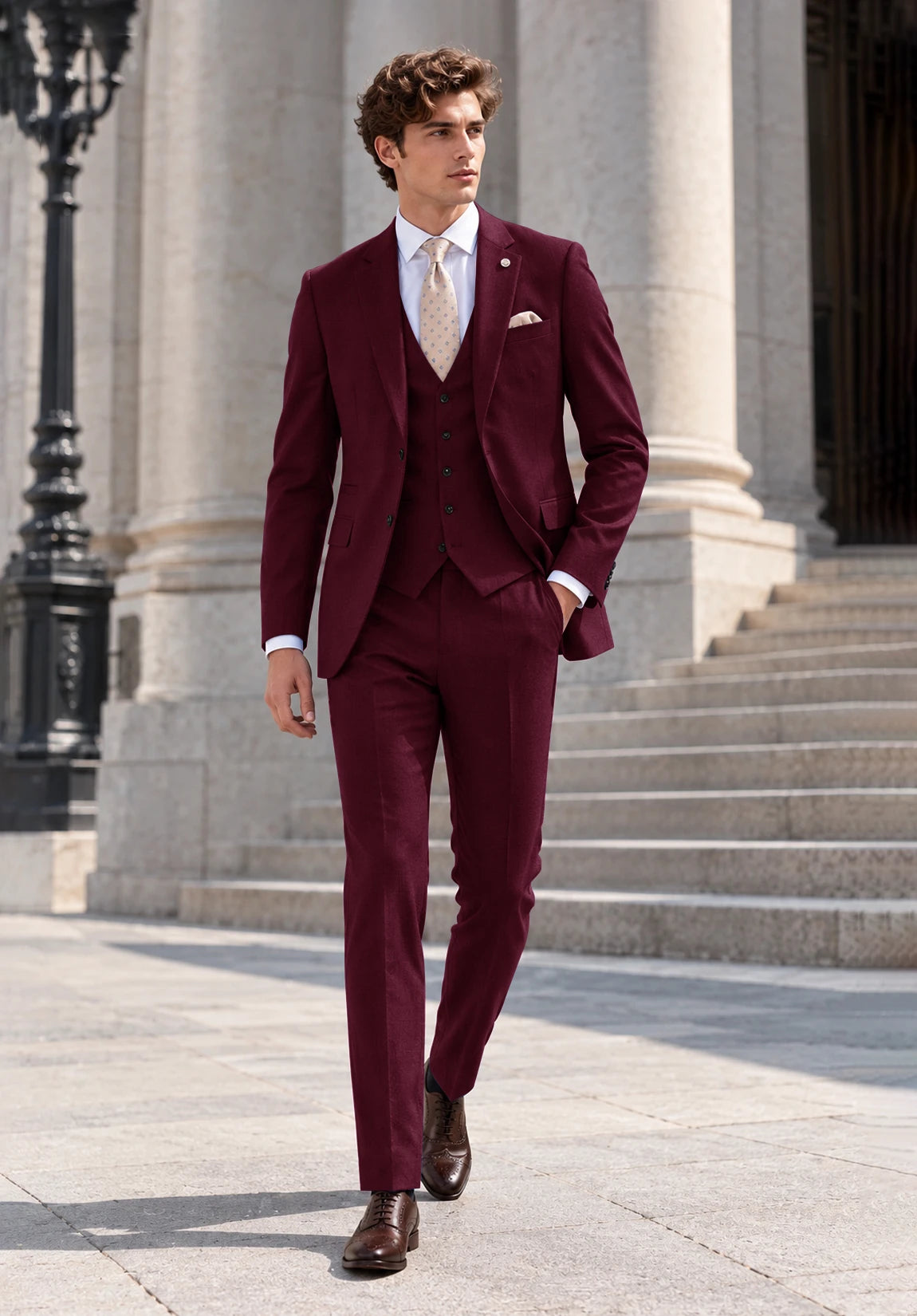 Men's burgundy Suit