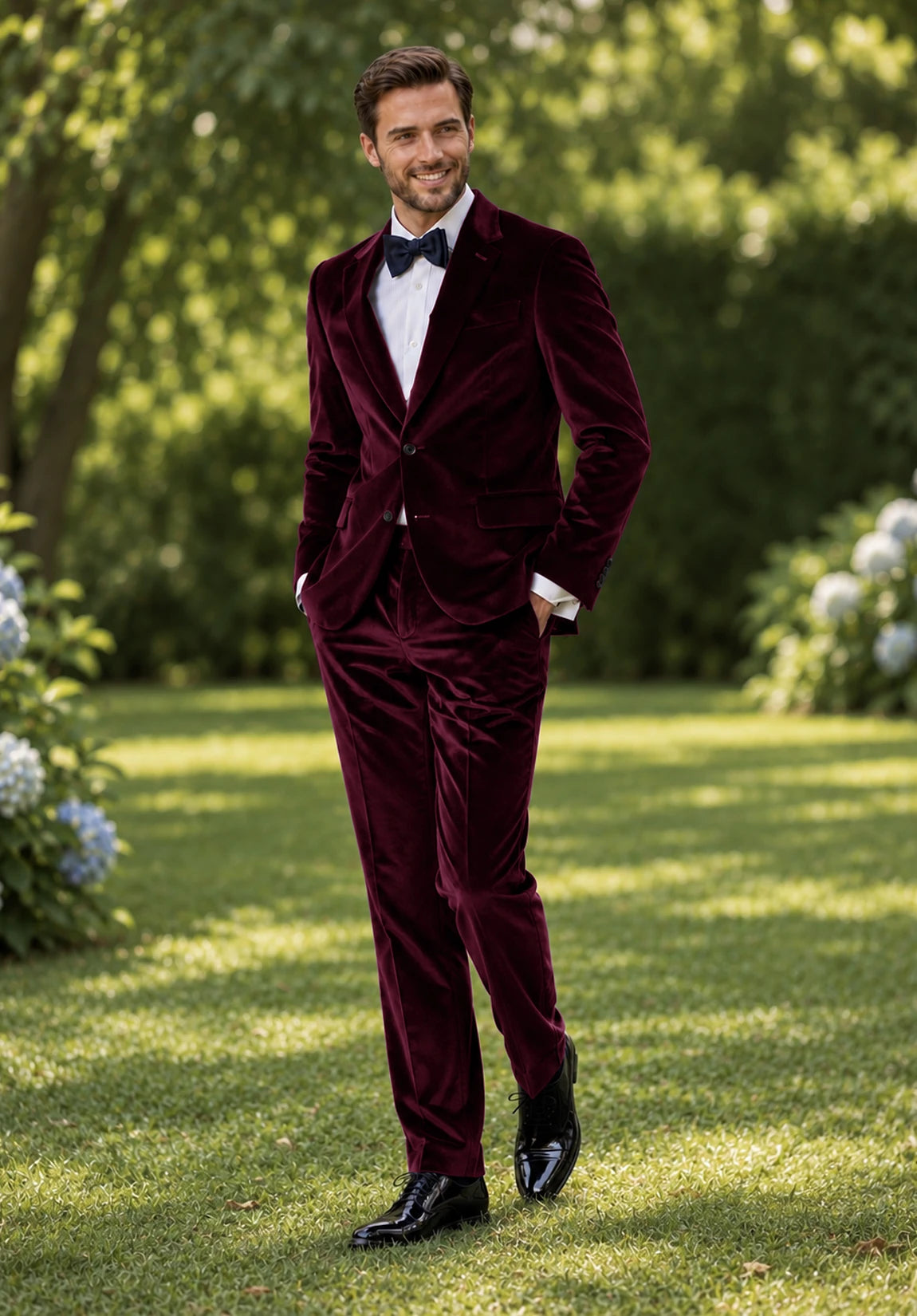 Men burgundy Suit