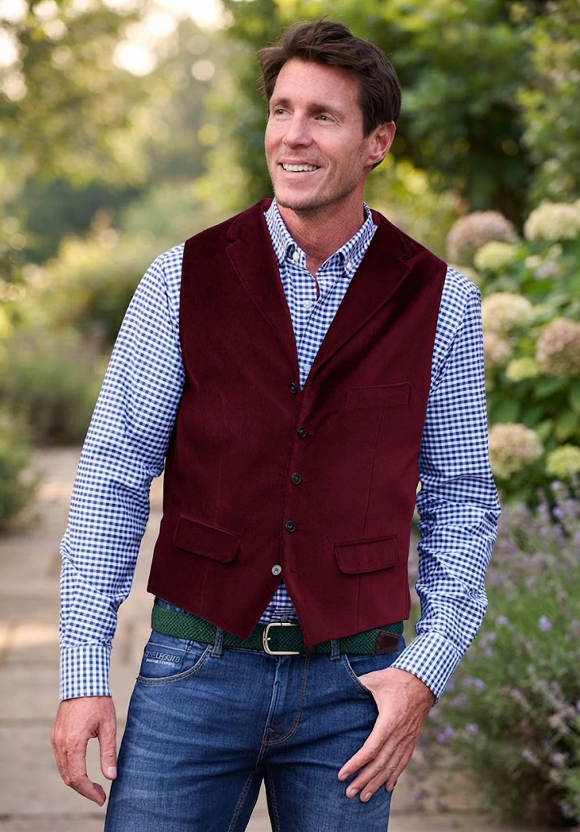 Men's burgundy vest