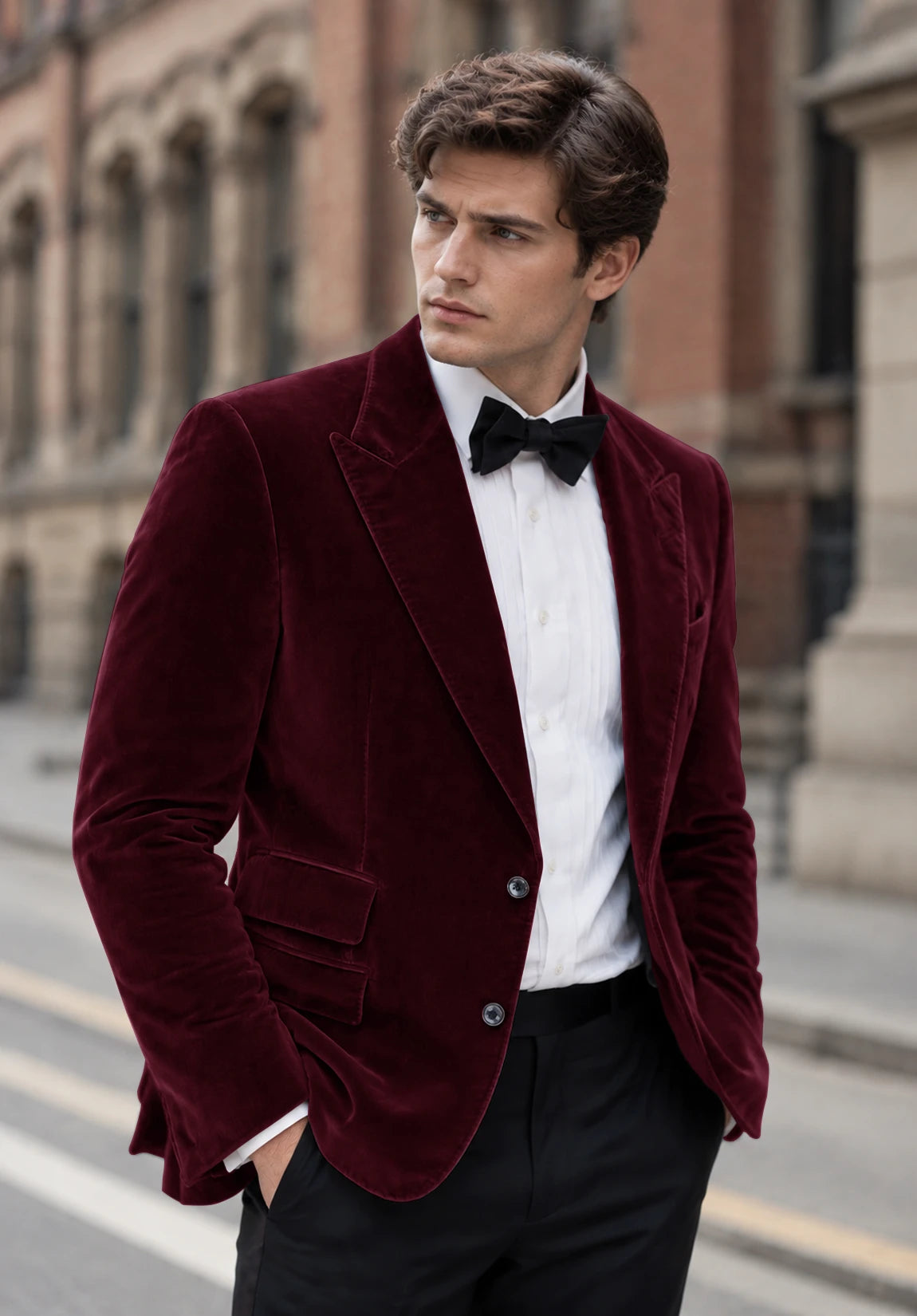 Men's Burgundy velvet jacket