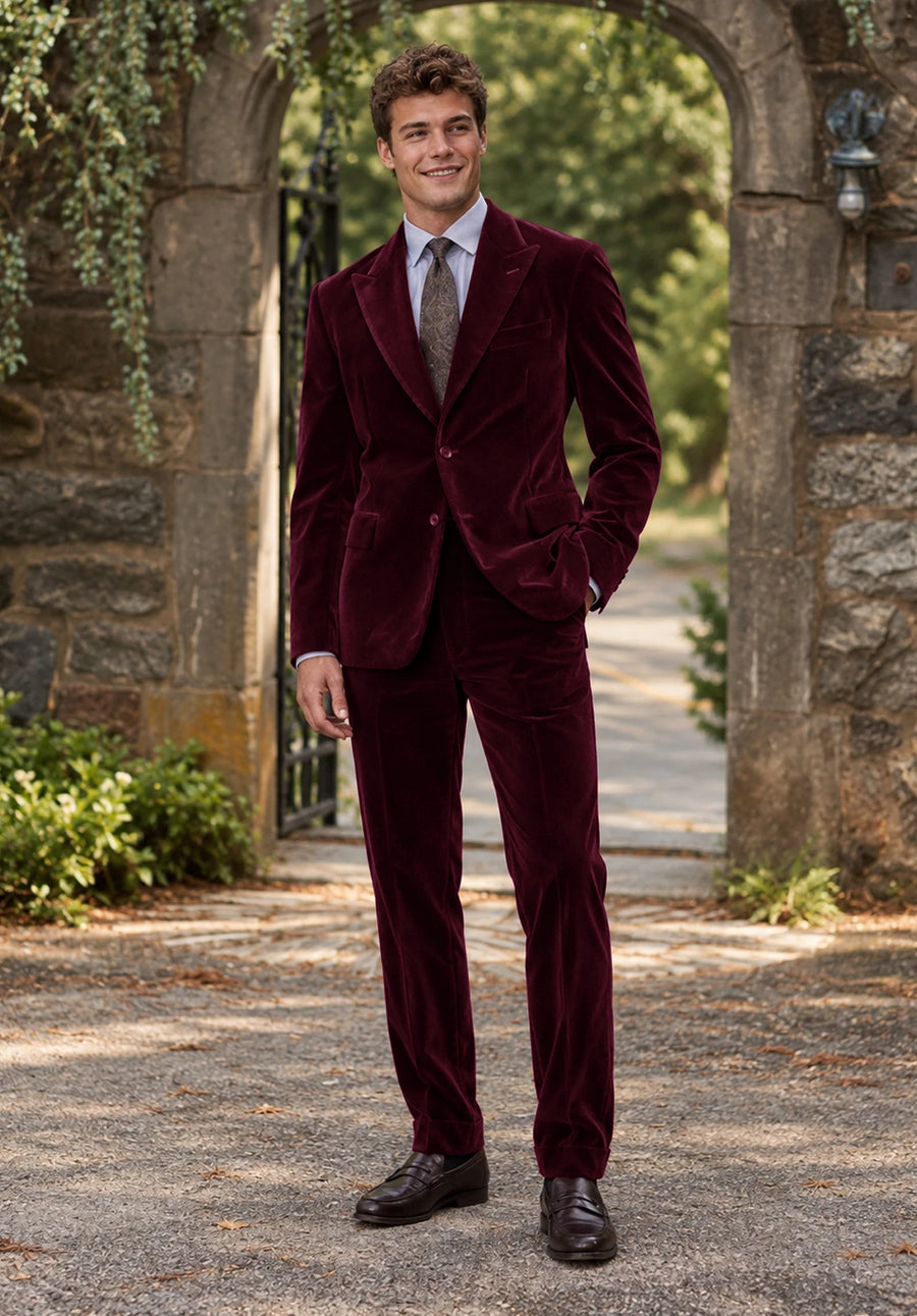 Men burgundy Suit