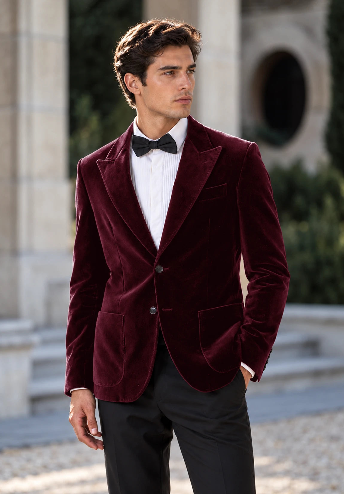 Men's Burgundy velvet jacket