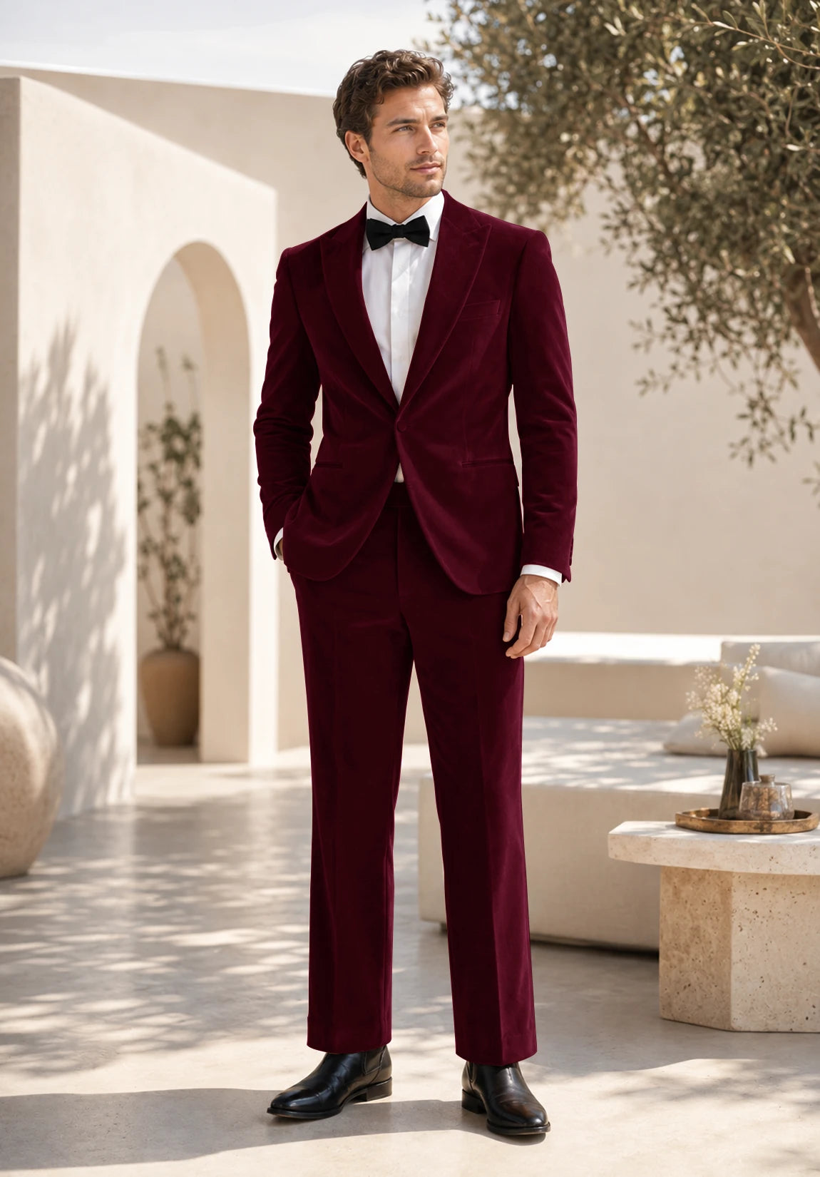 Men burgundy Suit