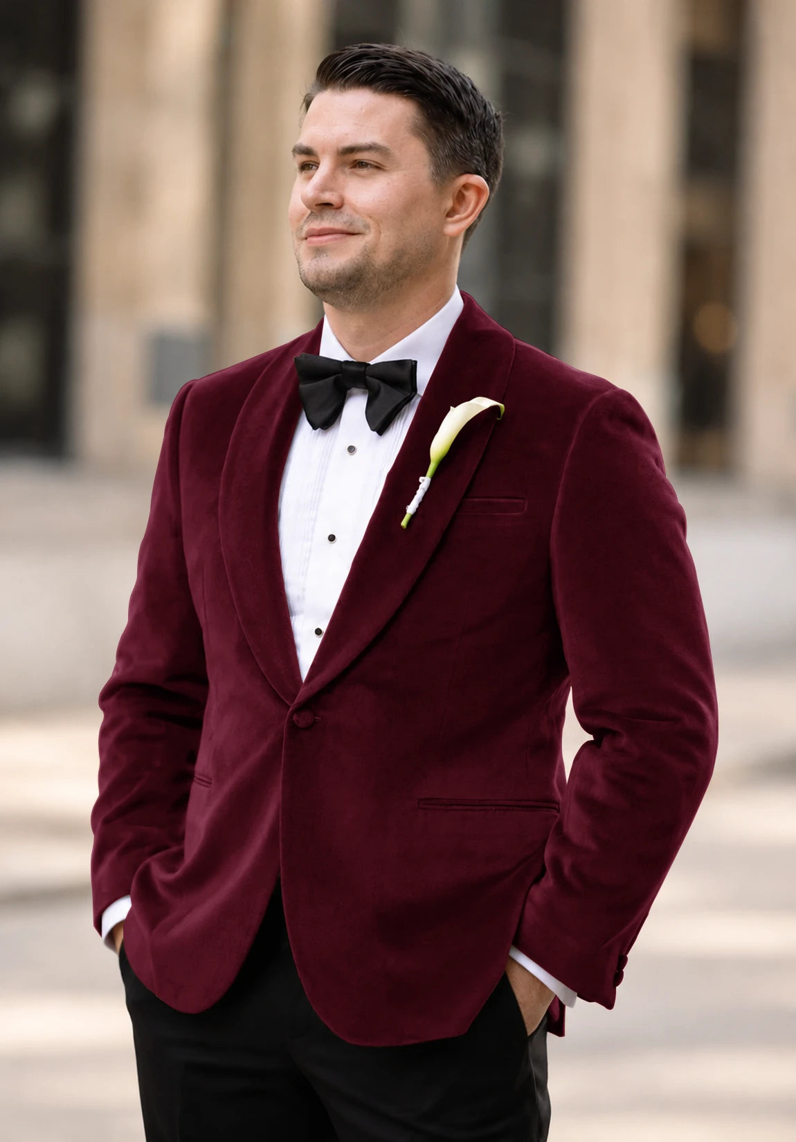 Men's Burgundy velvet jacket