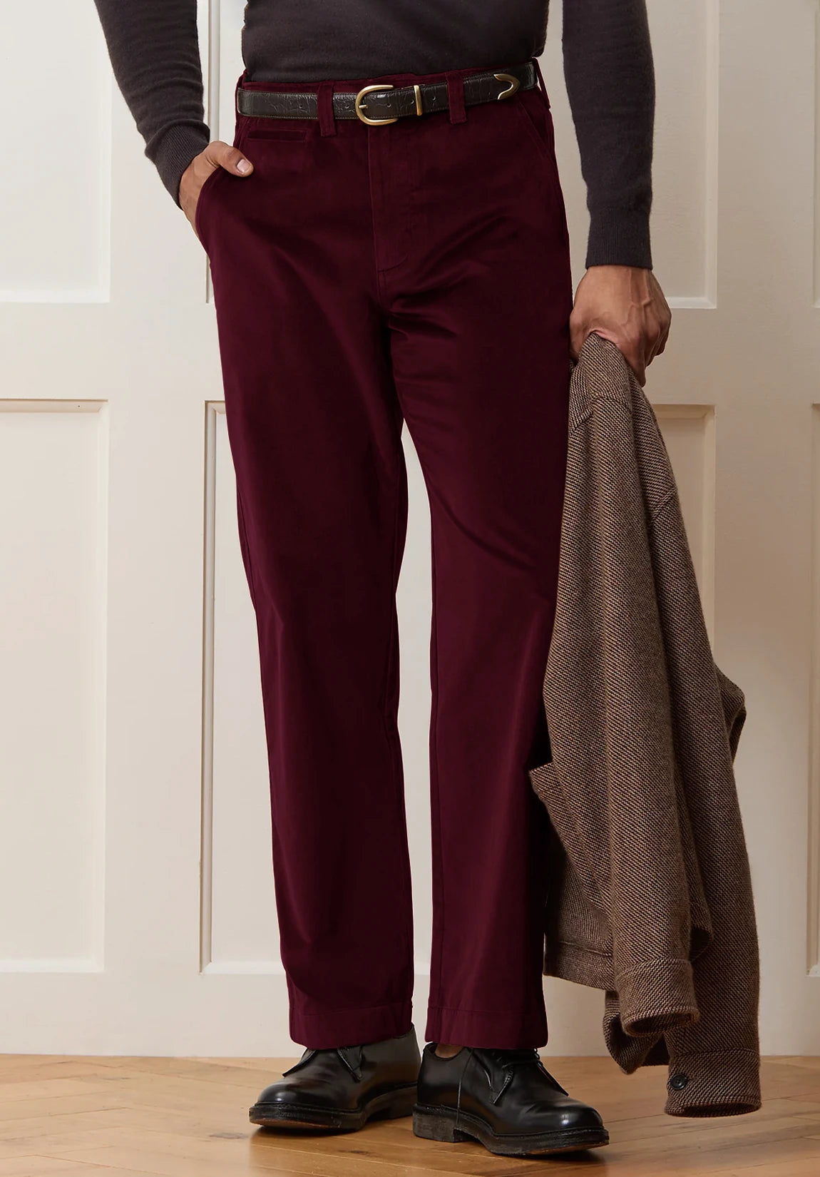 Men's burgundy pants