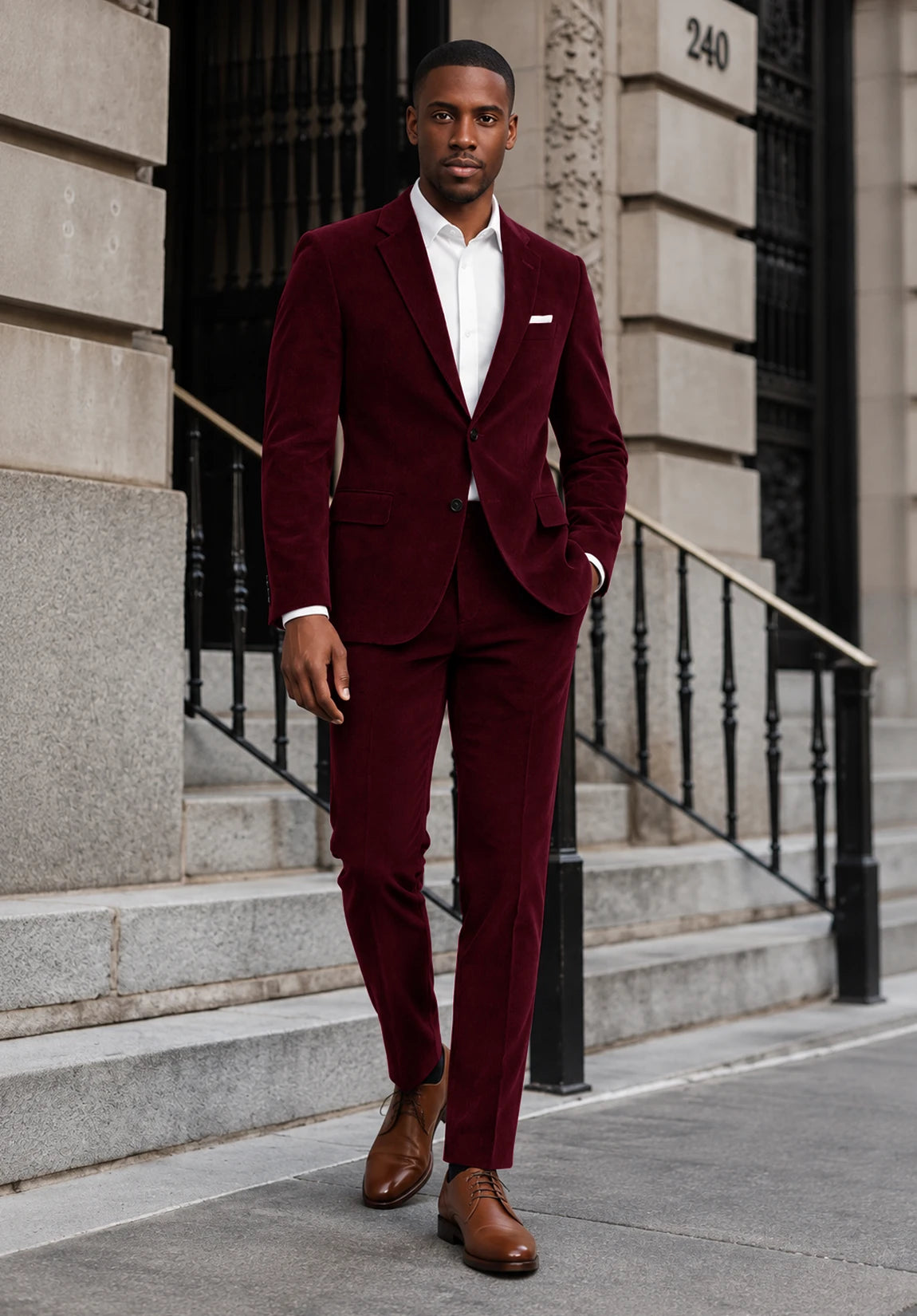 Men burgundy Suit