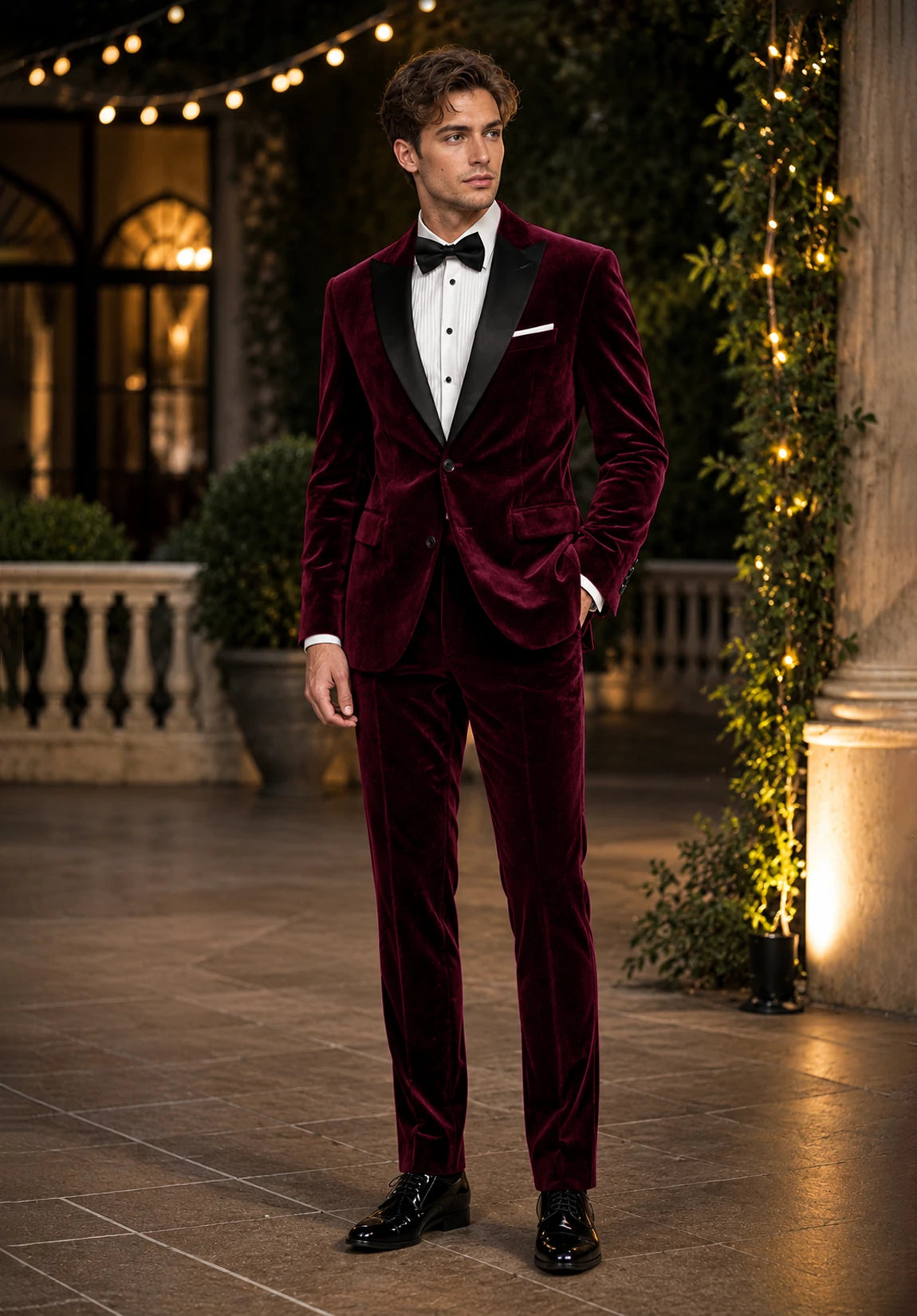 Men burgundy Suit