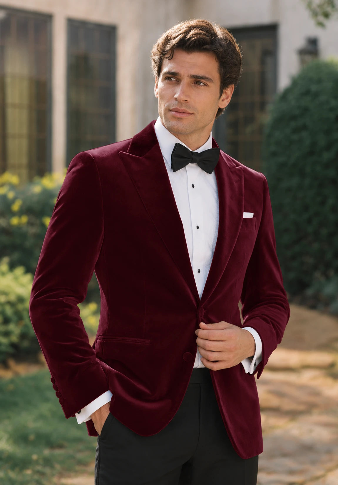 Men's Burgundy velvet jacket