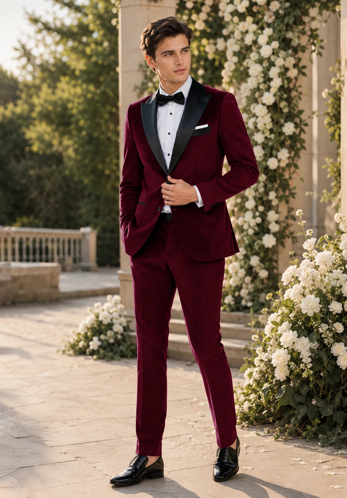Men burgundy Suit